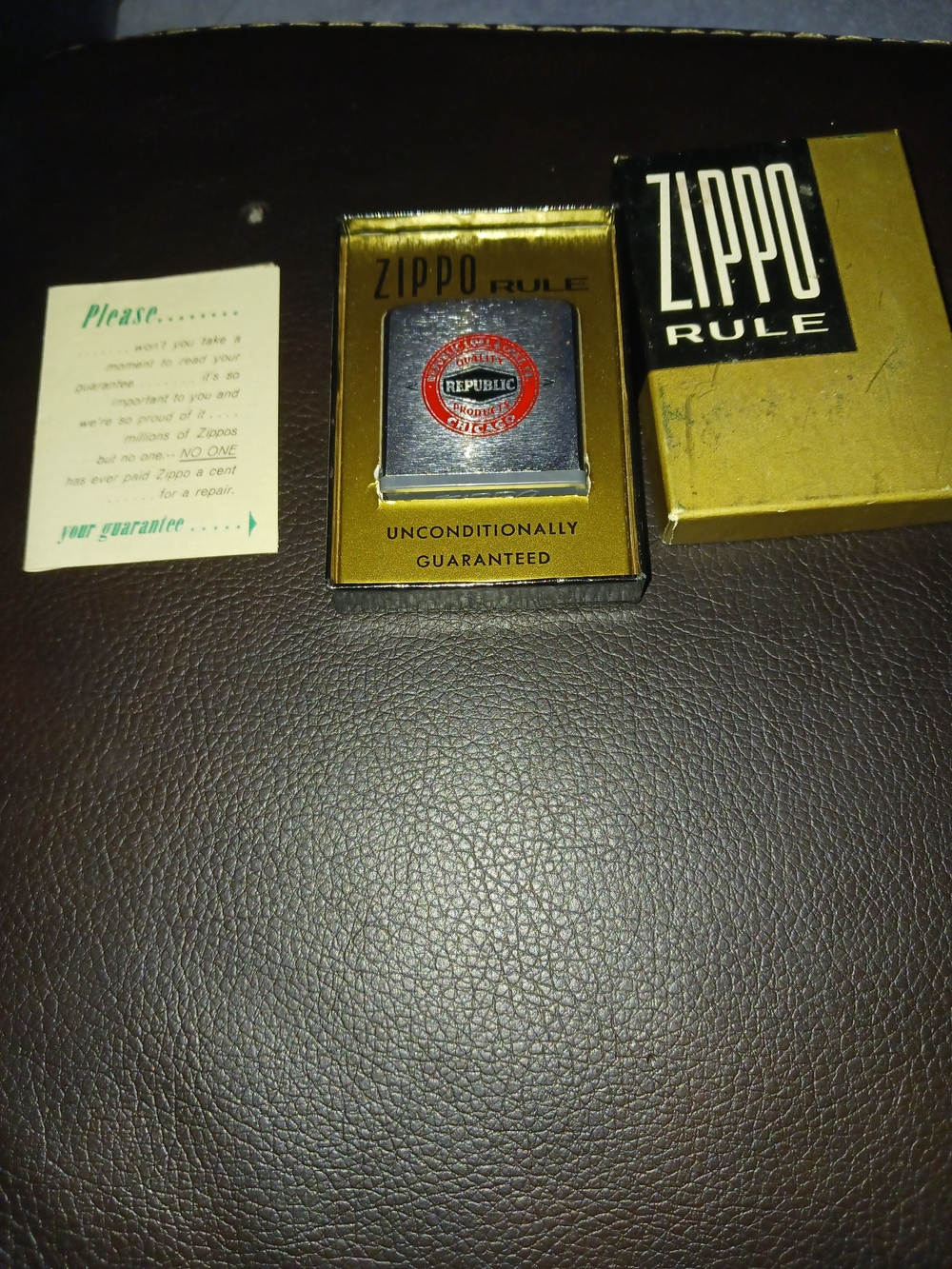 Zippo Rule Metal Pocket Accessory in Silver with Gold Box